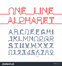 One Line Alphabet And Numbers One Single Continuous Line Font Vector Illustration 427250293 Shutterstock Lettering Fonts Alphabet Lettering Fonts