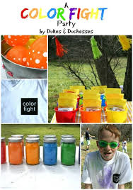 A Color Fight Party Dukes And Duchesses Color Fight Paint War Party Paintball Party