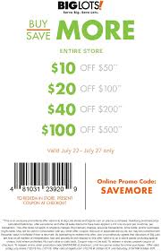 Pinned July 22nd 10 Off 50 More At Biglots Or Online Via Promo Code Savemore Thecouponsapp Promo Codes Online Shopping Coupons Big Lots