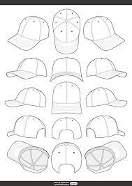 Cap V1 0 Fashion Flat Vector Mockup Design Pack Etsy Cap Drawing Fashion Design Drawings Drawing Clothes