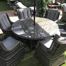 Historically the dining room was furnished with a rather large dining table and a number of dining chairs; Amalfi High Back 6 Seat Grey Rattan Outdoor Dining Set Mid Ulster Garden Centre Hortus Vitae Ltd
