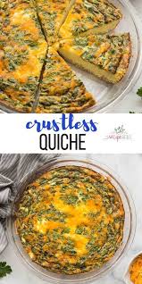 Crustless Quiche In 2020 Crustless Quiche Recipes Healthy Breakfast Recipes