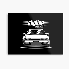 Maybe you would like to learn more about one of these? Nissan Gtr R32 Black Metal Print By Automotiveart Redbubble