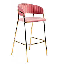 What S More Unique Than A Pair Of Pink Velvet Bar Stools We Can T Think Of Anything The Grappa Velvet Ba Contemporary Bar Stools Modern Bar Stools Bar Stools