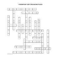 This is a great way for students to review in any content area, test each other, and test their own knowledge of key vocabulary or concepts. Powerpoint 2007 Crossword Puzzle