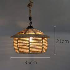 Hemp Rope Ceiling Pendant Light Shades Mushroom House Shape Pendant Light Shades Rustic Pendant Lighting Pendant Light