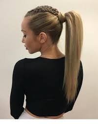 There are braids and tails for every occasion! High Pony Tail And A Nice Braid High Ponytail Hairstyles Cute Ponytail Hairstyles Long Hair Styles