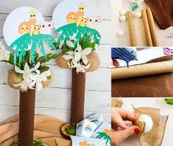 To really add to the jungle ambiance of the shower. Diy Jungle Baby Shower Centerpieces 3 Boys And A Dog