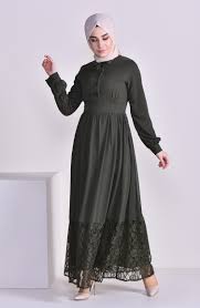 Sefamerve alışveriş ve iptal/iade hakkında bilgiler; Lace Detailed Chiffon Dress 81694 02 Khaki 81694 02 Sefamerve