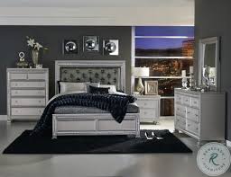 Silver bedroom set with lights. Bevelle Silver Upholstered Panel Bedroom Set From Homelegance Coleman Furniture