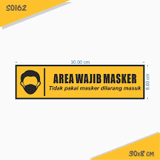 Saat diberlakukan nanti, aturan wajib menggunakan masker akan dievaluasi dari waktu ke waktu sesuai situasi di lapangan. Odiaz Stiker Area Wajib Masker Kuning Sticker High Quality 162 Shopee Indonesia