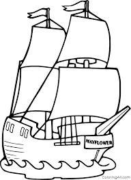 Find thanksgiving coloring pages of mayflower, turkey, pilgrims, happy thanksgiving, food, native americans, funny turkey, cornucopia, sharing, give thanks and many more. Mayflower Coloring Pages Coloringall