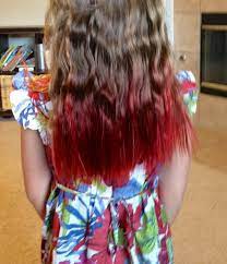Pin By Alexis On Hair Ideas Blonde Hair With Red Tips Red Hair Tips Blonde Hair With Red