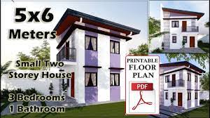 3 bedroom floor plans are very popular, and it's easy to see why. Small Two Storey House 5x6 M Floor Plan Download Link On Description Youtube