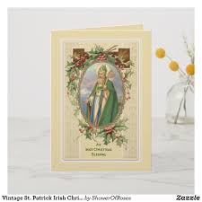 vintage st patrick irish christmas blessing card zazzle