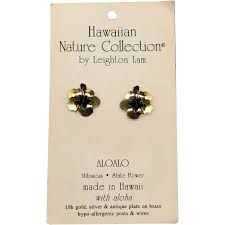 Vintage NOS Leighton Lam Nature Collection Hibiscus Flower Pierce