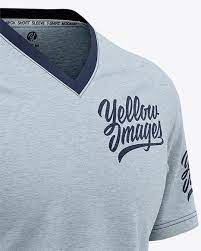 Download Men S Heather V Neck T Shirt Mockup Front Half Side View In Apparel Mockups On Yellow Images Object Mockups
