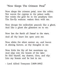 Tennyson Now Sleeps The Crimson Petal Sweet Words Words Poems