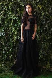 Long Black Dress Made Of Silk Organza Translucent Top On The Figure Short Sleeves And Full Skirt Embroidered Dress Shirts For Women Long Black Dress Dresses