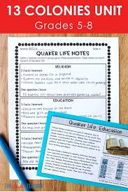 13 Colonies Interactive Unit 7th Grade Social Studies 6th Grade Social Studies Middle School Us History
