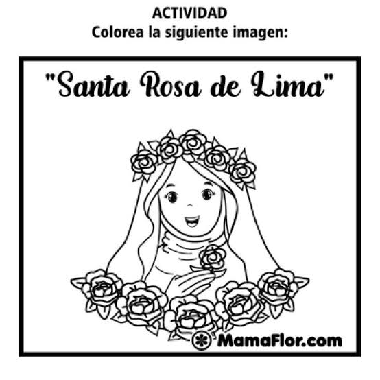 Dibujos de Santa Rosa de Lima para colorear