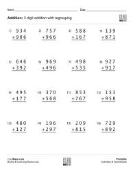 3 Digit Addition With Regrouping Addition Worksheets Math Addition Worksheets Addition With Regrouping Worksheets