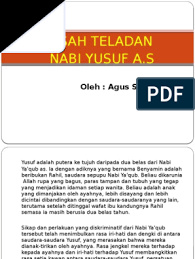 Artinya, perintah ini sangat penting bagi allah. Bab 8 Kisah Nabi Yusuf A S Sngkt