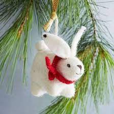 Bunnies and bird enjoy snow ceramic ornament. Pin On Xmas Things