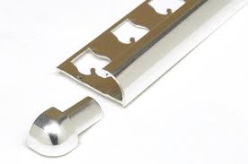 Perfect for creating a smooth transition between two tiles. Round Edge Tile Trim Stainless Steel Outside Corner