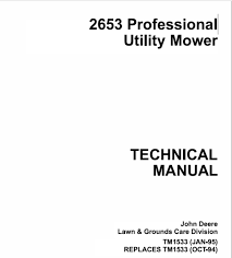 John deere tractor's & combines service repair manuals pdf. John Deere 2653 2653a Utility Mower Service Manual