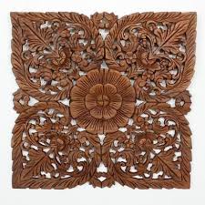bathroom decor thai decor wood carving art natural wood decor