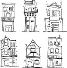 Black And White Simple Hand Drawn House Clipart Stock Photos And Images House Doodle House Drawing Drawings