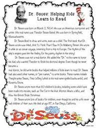 Dr Seuss Biography Reading Comprehension Reading Week Ideas Seuss Classroom Dr Seuss Activities