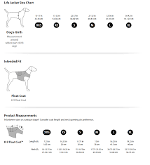 Size Chart For Ruffwear Apparel