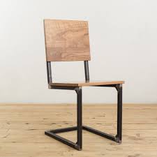 Walnut And Steel School House Chair Nabytek