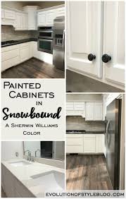 Consider a bright pop of color on your lower cabinets or island, like dill sw 6438. Painted Cabinets In Sherwin Williams Snowbound Sherwin Williams Cabinet Paint Painted Kitchen Cabinets Colors Painting Cabinets
