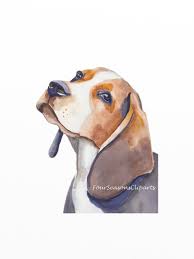 Beagle Watercolor Clipart Dog Watercolor Print Printing At Etsy Beagle Art Watercolor Dog Dog Paintings