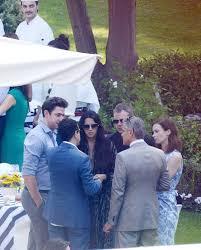 George Clooney And Wedding Guests Photos Happy Anniversary George And Amal Clooney George Clooney Celebrity Couples George Clooney Wedding