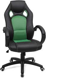 Songmics Racing Stuhl Burostuhl Gaming Stuhl Chefsessel Drehstuhl Pu Schwarz Grun Obg56bj Farbe Schwarz Grun Burostuhl Drehstuhl Sessel
