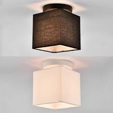 300 x 270 jpeg 4 кб. Modern Style Square Flush Mount Light Fabric 1 Light Black White Ceiling Light For Study Room Takeluckhome Com