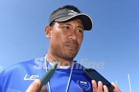 Samoan coach Alama Leremia after team training at USP ground yesterday. The  Side will face Flying Fijinas
