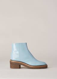 Totokaelo Dries Van Noten Light Blue Chunky Heel Zip Boot 845 00 Boots Street Style Shoes Cute Shoes