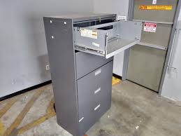 The mounting hole dimensions for f24 style locks are smaller, basically 3/4 vertical and 5/8 horizontal. Hon 685l 5 Drawer Lateral Filing Cabinet In Gray Local Pickup Only Ebay