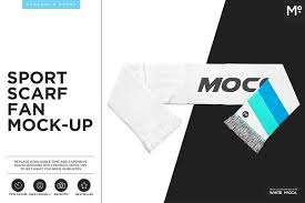 Sport Fan Scarf Mock Up Mockup Mocking Business Card Logo