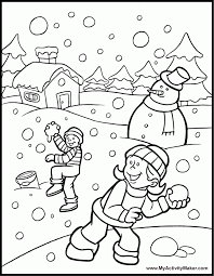 Here is a free coloring page of winter. Winter Wonderland Pritnable Christmas Pages To Color Coloring Printable B108 Castle