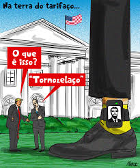 charge de Thiago Lucas (@thiagochargista), para o Jornal do Commercio.  #trump #eua #lula #pix #bolsonaro #jairbolsonaro #tornozeleira #tarifa  #brasil #chargejc #bolsonarista #moraes #stf #chargejornaldocommercio  #chargethiagojc #chargethiagolucas ...