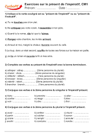 Fiche de préparation (séquence) pour les niveaux de cm1 et cm2. Exercices Sur Le Present De L Imperatif Cm1