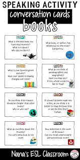 Books And Reading Esl Ell Ela Speaking Writing Activities 4teens Bundle English Conversation For Kids Speaking Activities Speaking Activities English