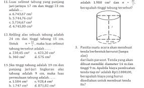 Pada episode kali ini kak wahyu membahas materi bangun ruang sisi lengkung tentang contoh soal tabung klo ada. Latihan Soal Bangun Ruang Sisi Lengkung Ilmusosial Id