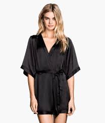 H M Satin Kimono 24 95 Satin Kimono Black Silk Robe Dressing Gown Nightwear
